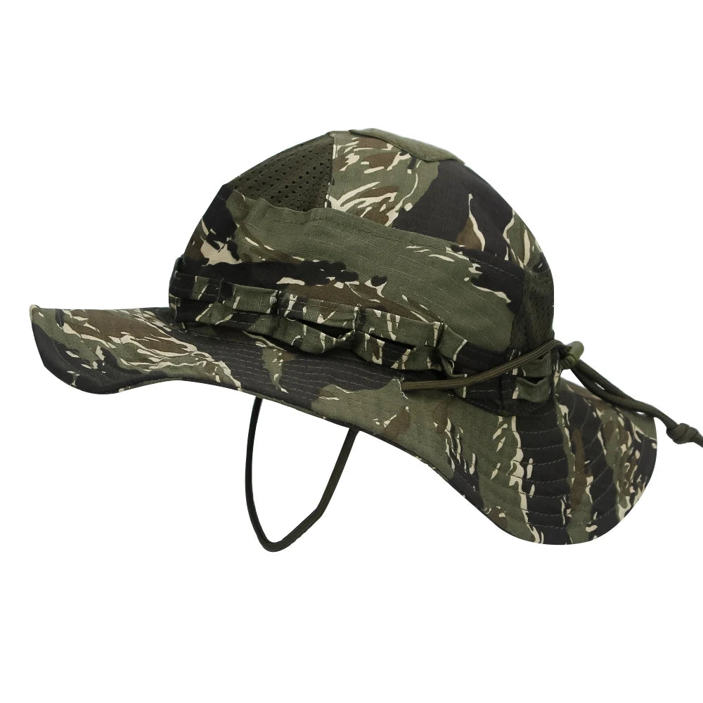 1pc/5pcs Camo Boonie Hat Sunscreen Breathable Bucket Hat Men's Outdoor Hiking Hunting Fishing Windproof Fisherman's Hat