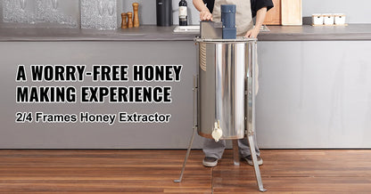 SucceBuy Honey Extractor 2 3 4 Frame Manual Electric Stainless Steel Honeycomb Spinner Crank Honey Centrifuge Beekeeping Equipment