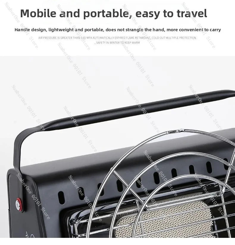 Portable Outdoor Gas Heater Stove for Camping and Ice Fishing Propane Cylinder Heating Stove for Tent Patio Portable Gas Burner