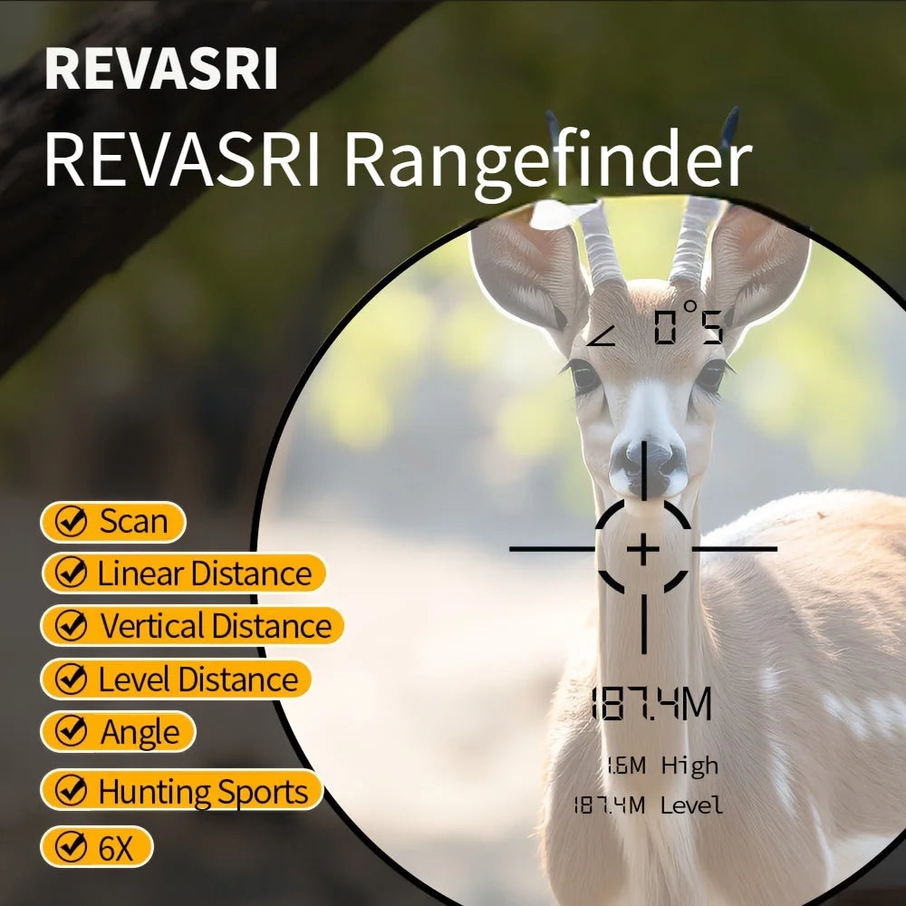 REVASRI Laser Rangefinder 1000M Hunting Range Finder with Type-C Rechargeable Outdoor Target Acquisition Technology Monocular