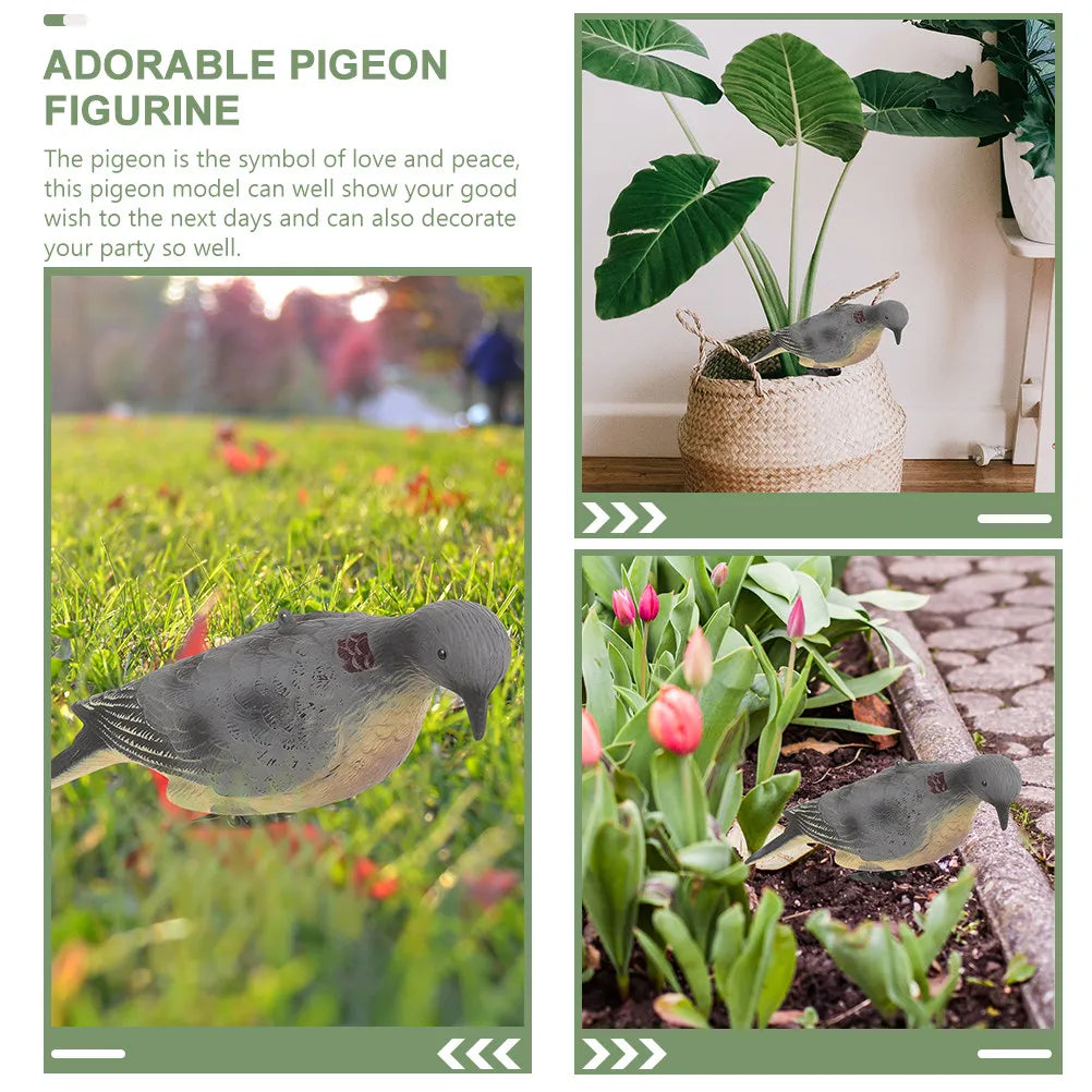 2Pcs Plastic Dove Figurines Simulation Realistic Hunting Bird Decoy