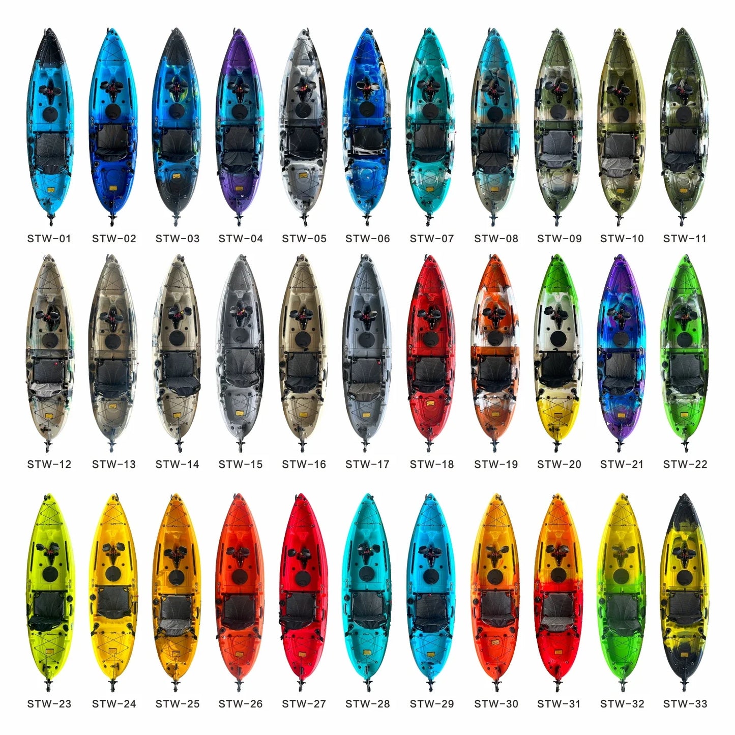 Modular Assembly Kayak with Split Hard Shell, Electric/Pedal-Driven Canoe for Solo/Tandem Lake/Sea Adventures, Portable LLDPE