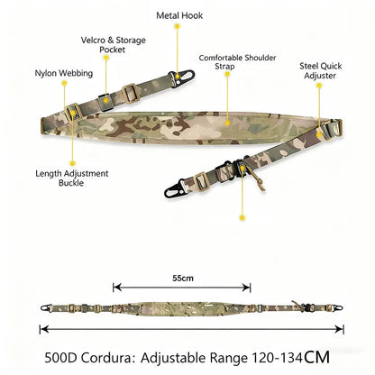 Tactical 2 Point Sling Strap 500D Nylon Modular Strap Quick Adjustable Multipurpose Outdoor Airsoft Weapons Shoulder Straps