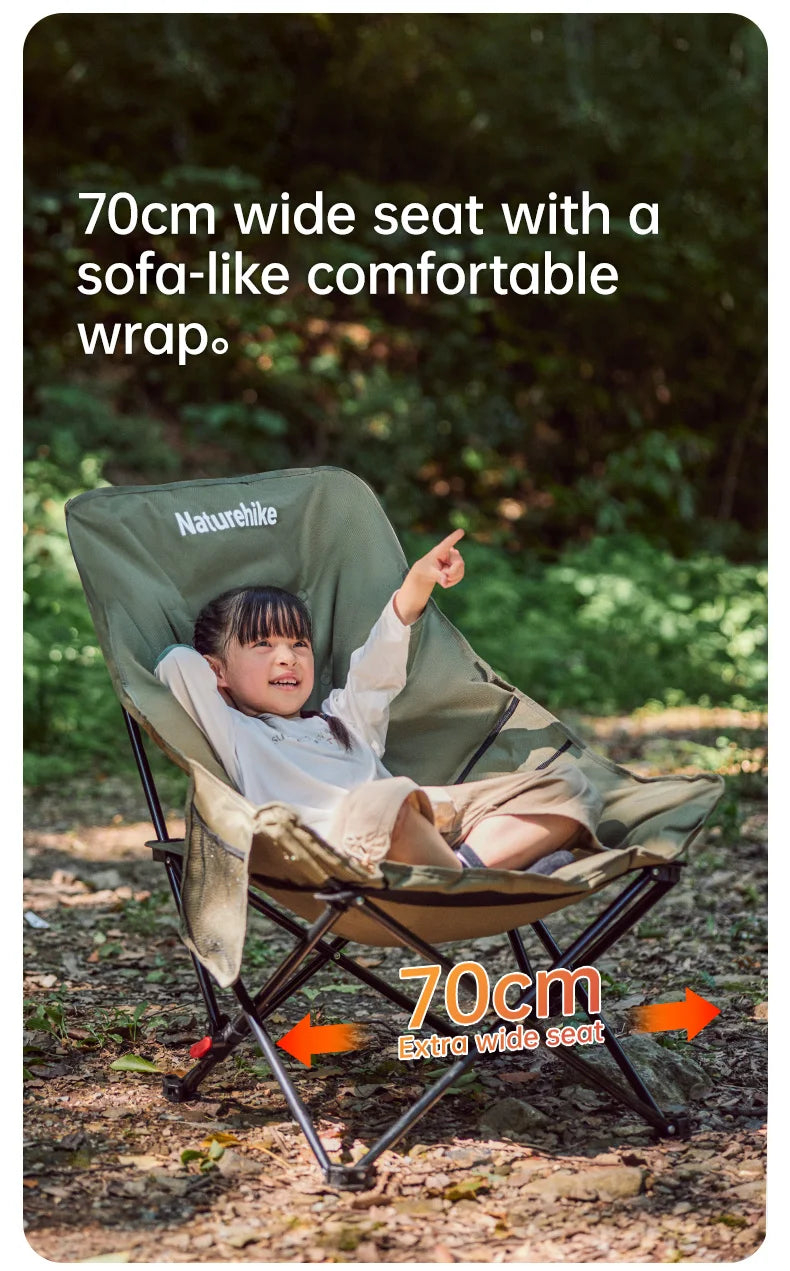 Naturehike High Back Moon Chair Camping Outdoor Fishing Folding Adjustable Lounge Chair Portable Picnic Garden Leisure Seat