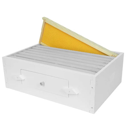 Medium Super Box Wooden Beehive Frames and Beeswax Dipped Plastic Foundations for Beekeeping Unassembled