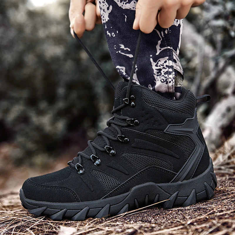 Men's casual tactical boots lightweight side zipper