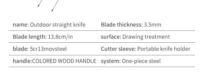 Outdoor Hunting Knife Camping High-Quality Professional Self-Defense Multi-Functional Portable Carnivorous Straight Knife, 12 in