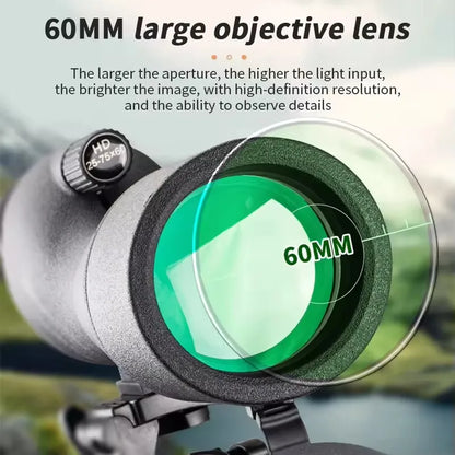 25-75x60 Telescope Spotting Scope Powerful Zoom Monocular FMC BAK4 Waterproof For Bird Watching Target Shotting With Tripod