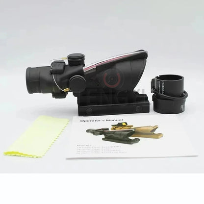 A OG 4x32 Hunting Fiber Illuminated Red Chevron Scope with Killflash and Embossed Logo Rifle Scope Ar 15