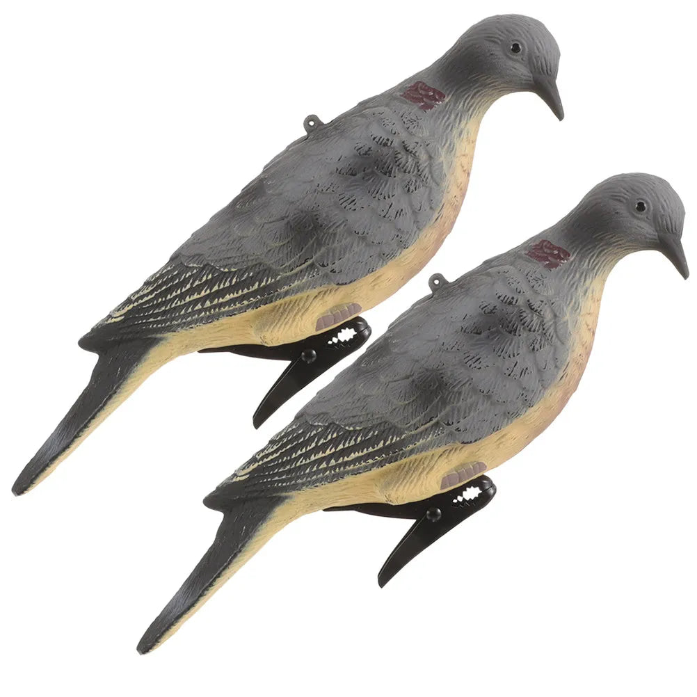 2Pcs Plastic Dove Figurines Simulation Realistic Hunting Bird Decoy