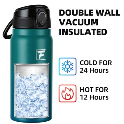 20 Oz Insulated Stainless Steel Water Bottle with Chug Lid Wide Mouth Leak-Proof BPA-Free Green Blue for Adults Sports Gym Outd