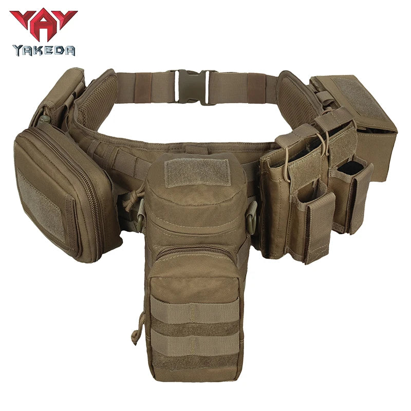 YAKEDA Tactical Battle Belt Duty Belt Law Enforcement Utility Belt Police Belt 7 in 1 Set