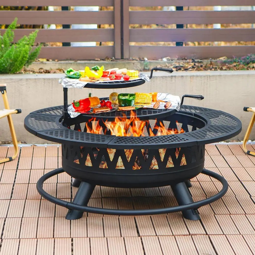 42 Inch Fire Pit with 2 Grills