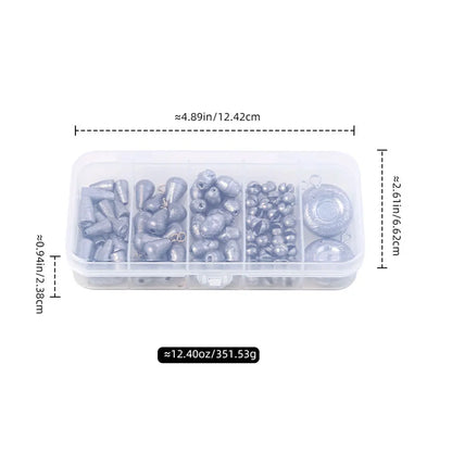 81PCS Removable Fishing Sinkers Weights Kit Round Split Shot Sinker Egg Fishing Tackle Set Bass Fishing Tackle Accessories