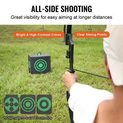 All-side Shotting  Outdoor Portable Archery Target with Carry Handle Easy Arrow Removal Visibility Easy to Transport
