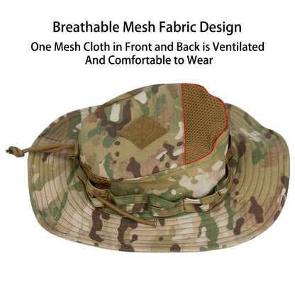 1pc/5pcs Camo Boonie Hat Sunscreen Breathable Bucket Hat Men's Outdoor Hiking Hunting Fishing Windproof Fisherman's Hat