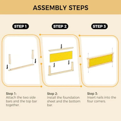 Honey Lake Medium Beehive Frames and Foudations Kit10 Pack Super Wooden Frames and Beeswax Dipped Plastic Foundations for Beeke