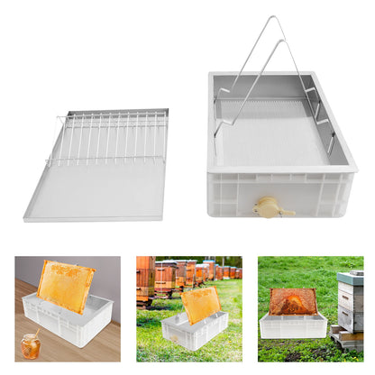 24.41*16.93*7.87in Stainless Steel Honeycomb Uncapping Tray Beekeeping Tools Honey Harvesting Tool Set Honey Collecting Tool Kit