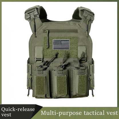 1000d Nylon Chaleco Tactico Vest Ranger-Green Tactical Gear 25x30cm Plate Carrier Molle Tactical Vest for Outdoor Hunting
