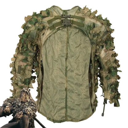 Ghillie Suit Breathable Ghillie Suit For Turkey Hunting Hunting Gear Camouflage Material Woodland Camouflage Jacket & Pants