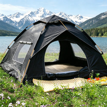 PAKICETUS 1-3 Person Pop Up Camping Tent, 60s Fast Setup Dual Door Portable Dome Tent with Storage Bag for Backpacking Hiking Outdoor Backyard Use
