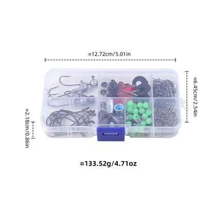 170pcs Fishing Tools Accessories Kit Set with Fishing Box Fish Hooks Swivels Sinkers Fishing Accessories Kit Gifts for Men