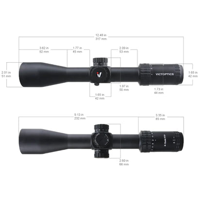 Victoptics S4 4-16x44 FFP&SFP Riflescope FMC 1/10 MIL Turret Lock,With Power Ring Lever,Sunshade,Big Side Wheel