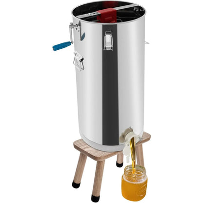 Manual Honey Extractor, 2 Frame Stainless Steel Beekeeping Extraction, Honey Bee Spinner Beekeeping Apiary Centrifuge Equipment, Silver