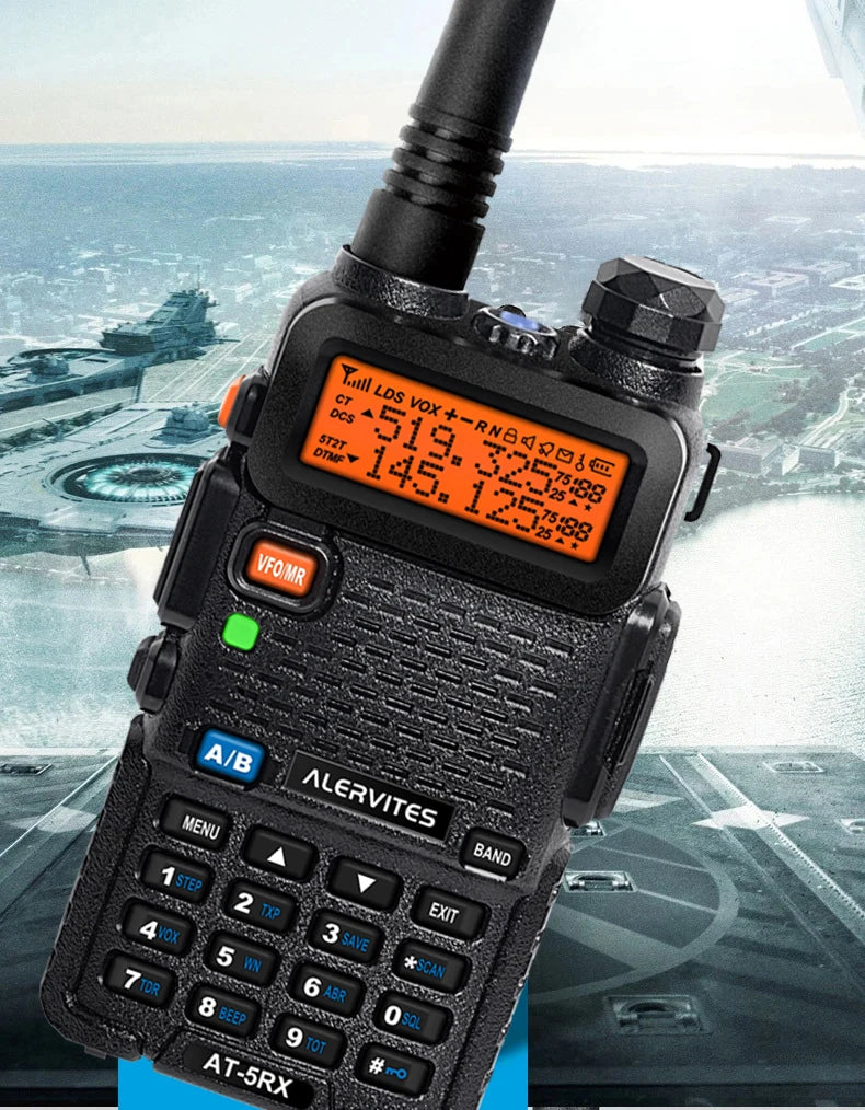 ALERVITES 2PCS AT-5RX 5RX radio, 5W/8W high-power dual-frequency two-way radio, remote handheld portable Baofeng walkie-talkie