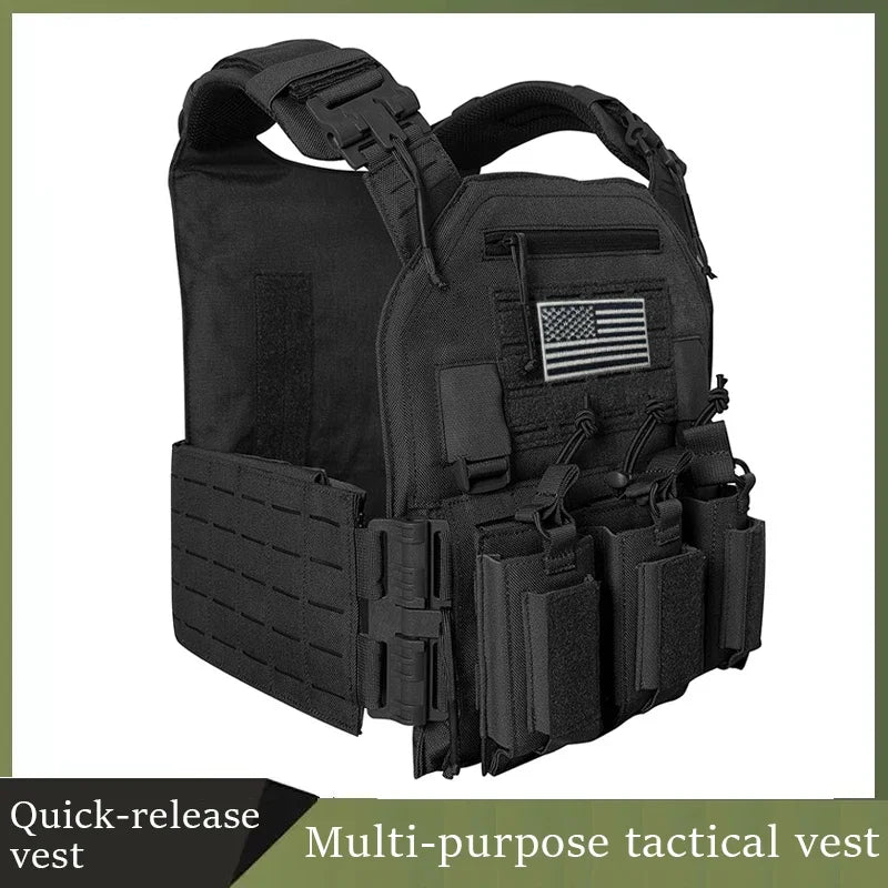 1000d Nylon Chaleco Tactico Vest Ranger-Green Tactical Gear 25x30cm Plate Carrier Molle Tactical Vest for Outdoor Hunting