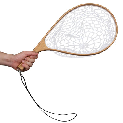 Wooden Frame Fly Fishing Landing Net, Fly Fishing Gear for Stream Fishing