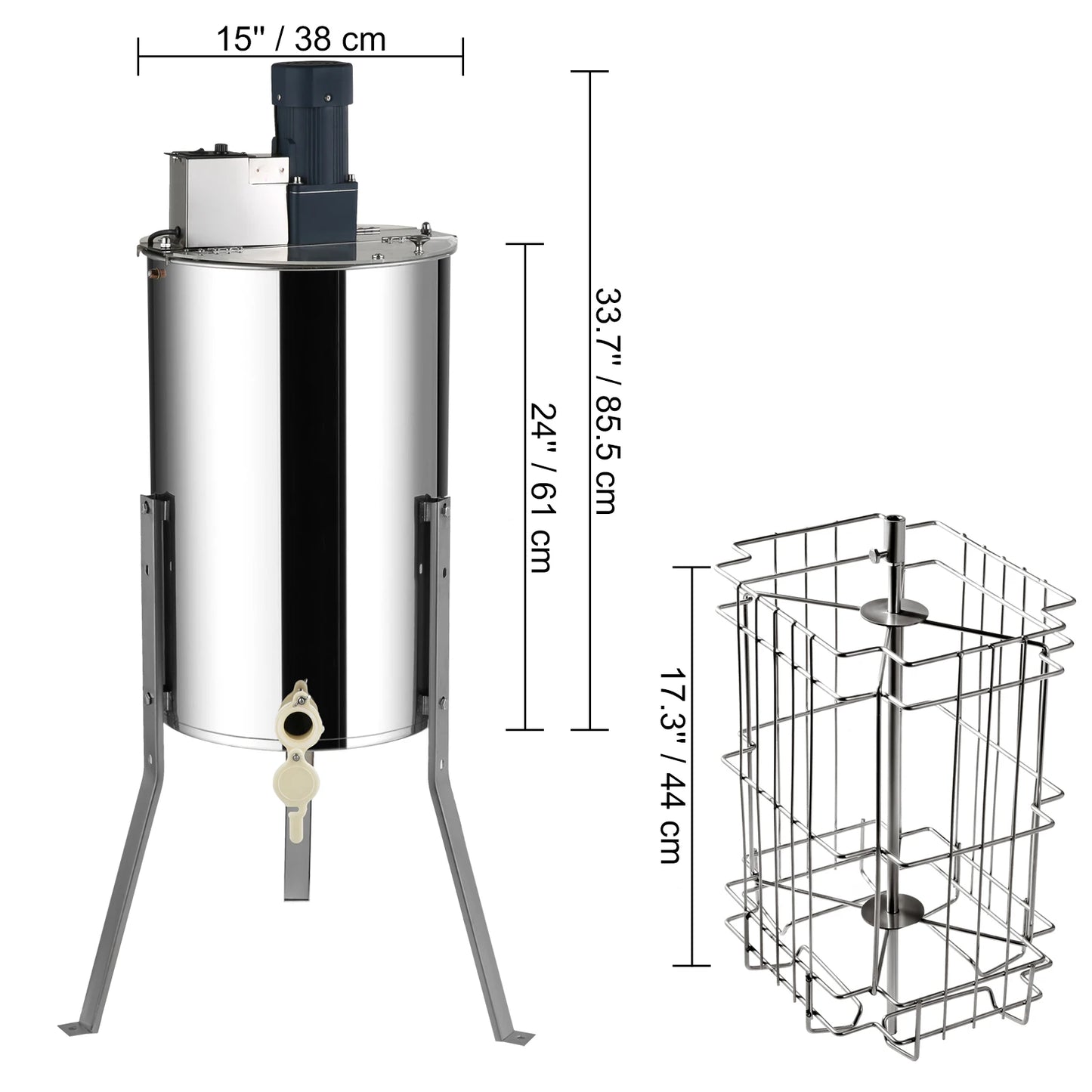 Honey Extractor 2 3 4 Frame Manual Electric Stainless Steel Honeycomb Spinner Crank Centrifuge Beekeeping Equipment