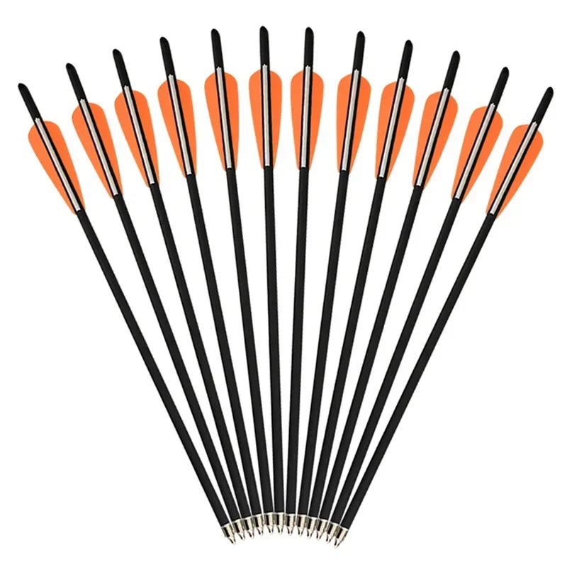 12pcs Archery Carbon Arrow 16/17/18/20/22inch Crossbow Bolts Diameter 8.8mm Arrows for Outdoor Hunting Shooting Accessories