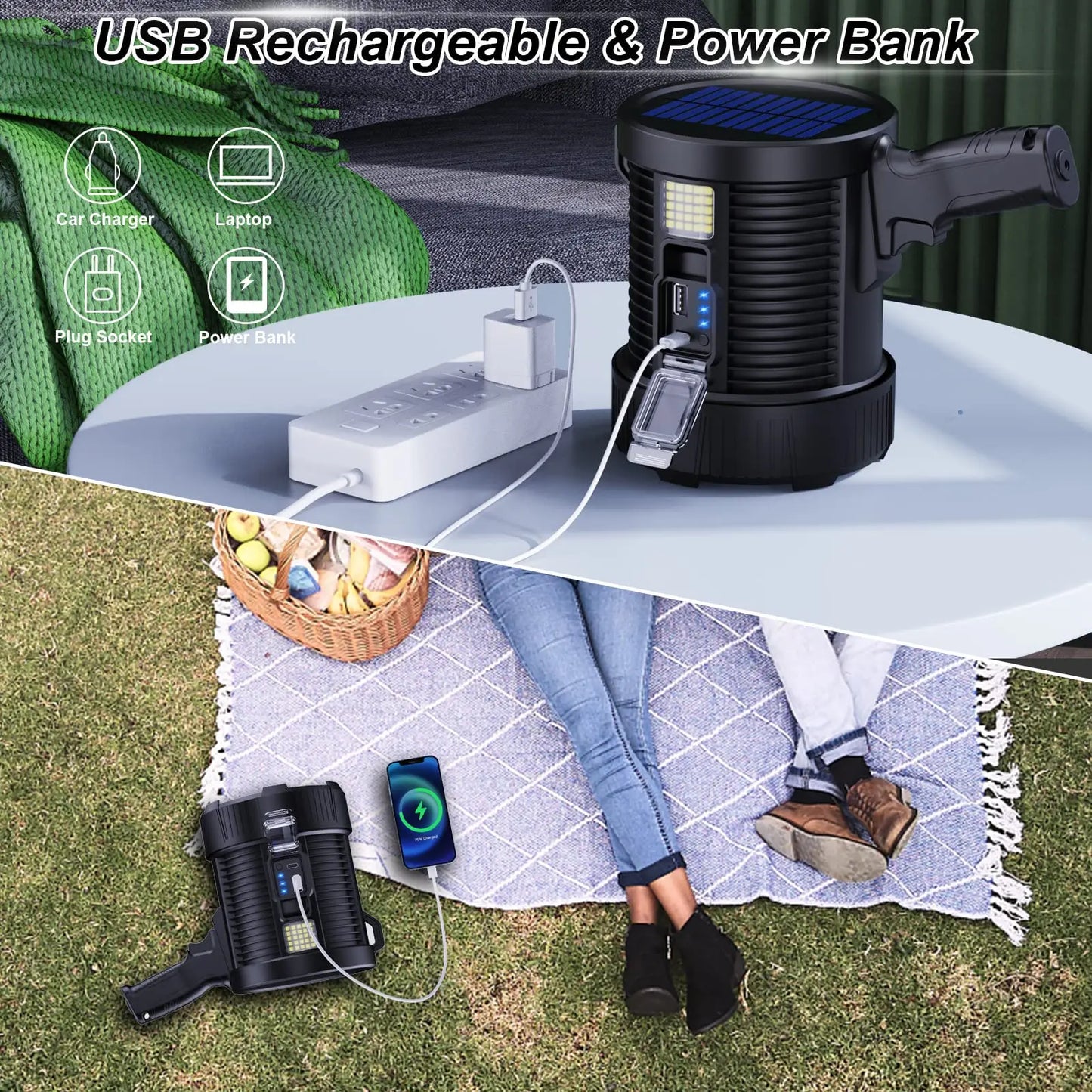Rechargeable Spotlight 900000 Lumens Led
