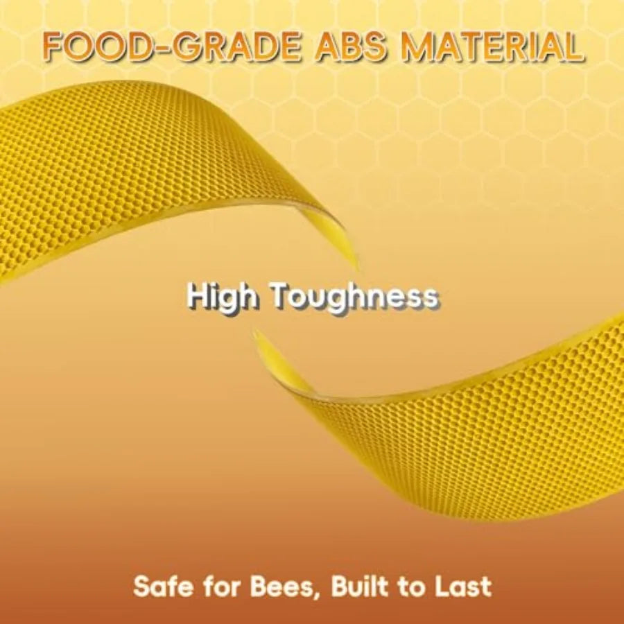 Natural Beeswax Coated Bee Frame Medium Foundation Sheets, Food-Grade Plastic Bee Hive Foundation for Medium Super Frames
