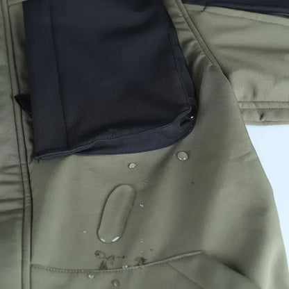 Tactical Sets Mens Thicken Outdoor Soft Shell Warm Fleece Jackets Waterproof Wear Resistant Multi Pocket Pants Hunting Clothes