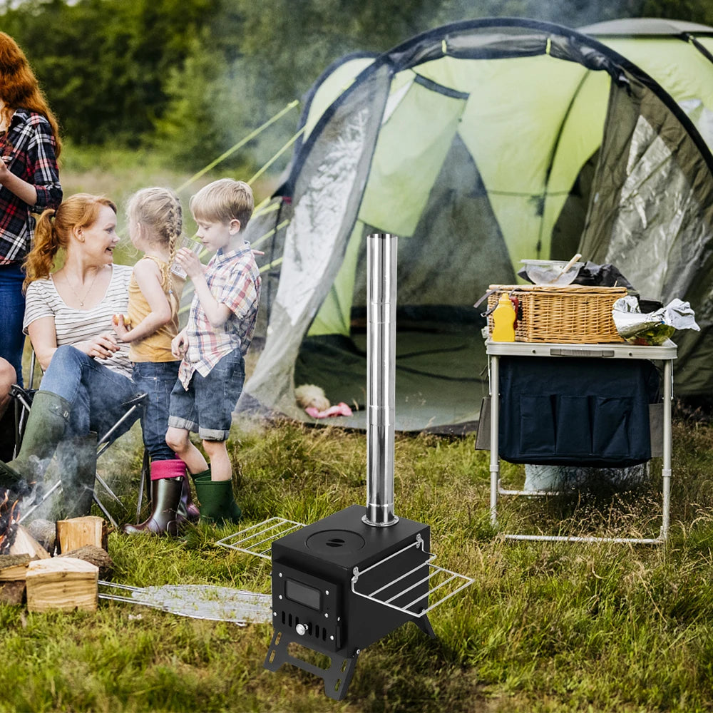 Outdoor Camping Wood-burning Stove Wood Burner Stainless Steel Foldable