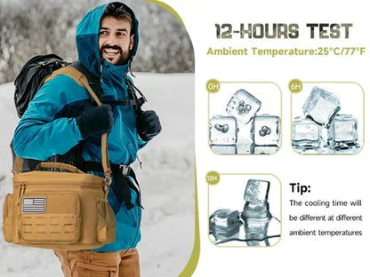 13L Tactical Thermal Cooler Bag Picnic Cooler Box Camping Lunch Bag Outdoor Heavy Duty Lunch Box Cooler Backpack Camping Storage