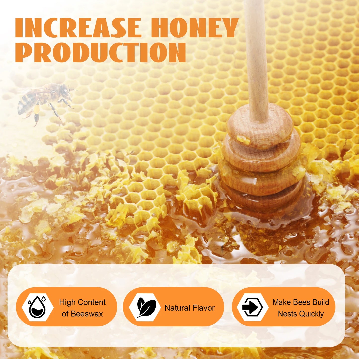 30-Pack Natural Beeswax Hive Foundations Beekeeper's Starter Kit 7.68x16.34" Beekeeping Sheets for Increased Honey Production