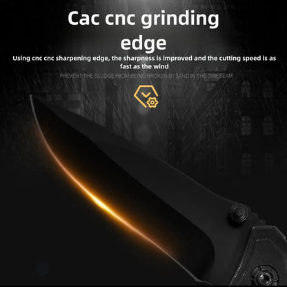 Multi functional outdoor camping knife with safety lock, foldable blade and sharp pocket tactical knife, suitable for fishing