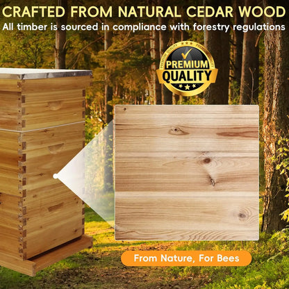 Langstroth 10 Frame Beehive Beeswax Coated, Complete Bee Hive Boxes Starter Kit Includes 2 Deep Hive Boxes and 1, Customized