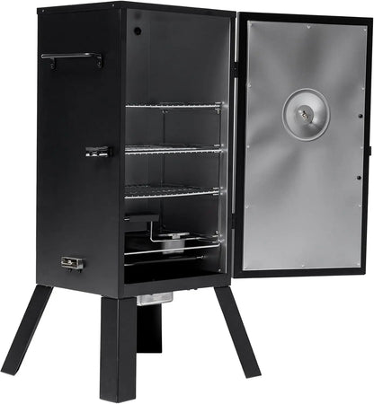 30-Inch Electric Vertical BBQ Smoker with Analog Control, 535 Sq In Cooking Space, Black