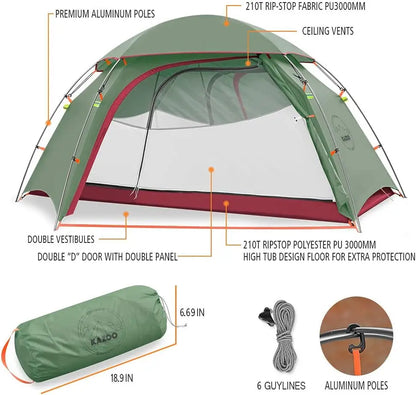 Waterproof Ultralight 1-2 Person Camping Tent with Aluminum Frame Double Layer for Hiking Backpacking