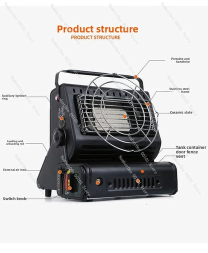 Portable Outdoor Gas Heater Stove for Camping and Ice Fishing Propane Cylinder Heating Stove for Tent Patio Portable Gas Burner