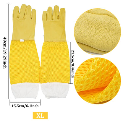 Beekeeper Beekeeping Gloves Protective Sleeves Ventilated Professional Anti Bee for Apiculture Beekeeper Prevent Beehive tools