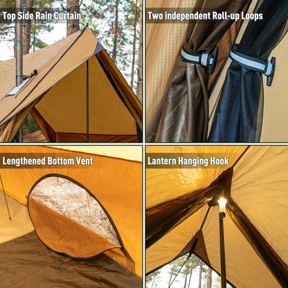 Portable Hot Tent for Camping with Stove Jack, Fits 2-3 People, Waterproof and Wind-Resistant