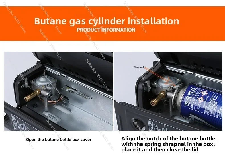 Portable Outdoor Gas Heater Stove for Camping and Ice Fishing Propane Cylinder Heating Stove for Tent Patio Portable Gas Burner