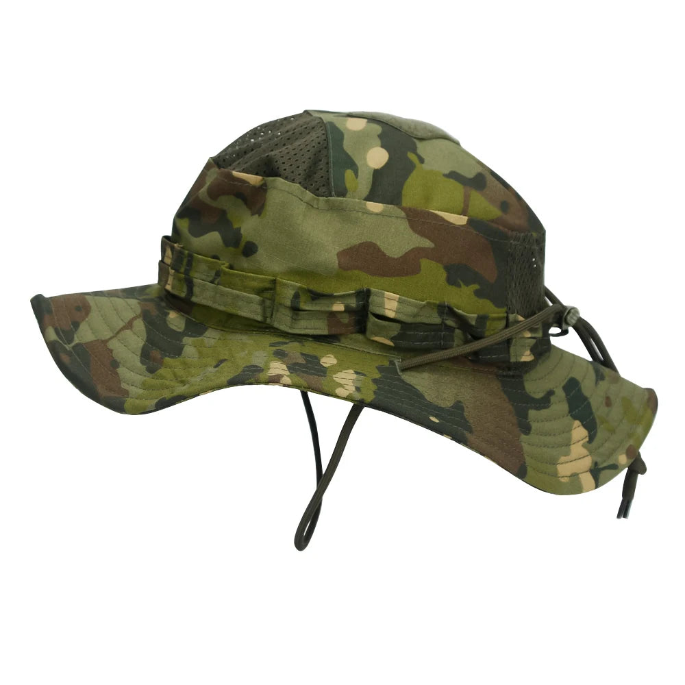 1pc/5pcs Camo Boonie Hat Sunscreen Breathable Bucket Hat Men's Outdoor Hiking Hunting Fishing Windproof Fisherman's Hat