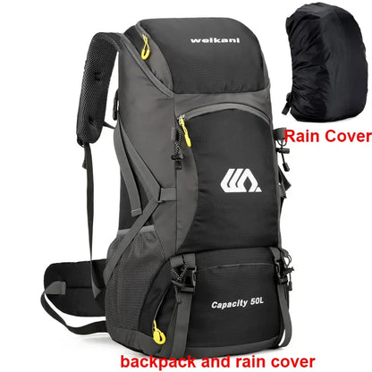 50L Travel Backpack Camping Men Large Hiking Bag Waterproof