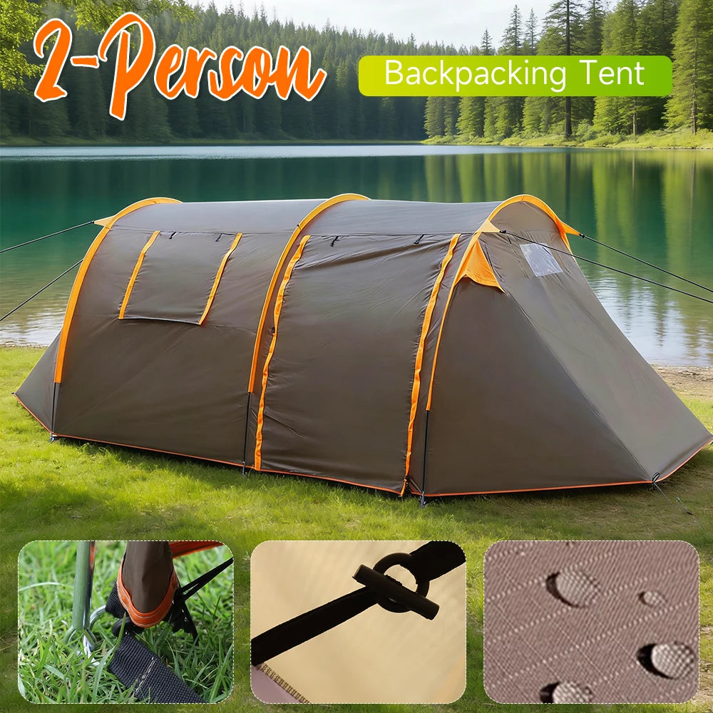 Oxford 2-Person Bikepacking Tent Windproof Lightweight Tent Rainproof Waterproof Tent for Camping & Hiking